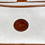 Vintage 90's Dooney & Bourke A7 261662 White & Tan Cavalry Flap Bag