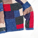 Vintage 90’s Blair Patchwork Chenille Button-Up Sweater