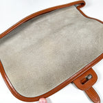 Vintage 90's Dooney & Bourke A7 261662 White & Tan Cavalry Flap Bag