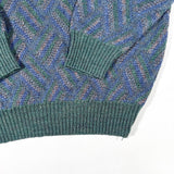 Vintage 90’s Jantzen Classics Green & Blue Textured Knit Sweater