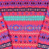 Vintage 90’s Badge Bright Geometric Red Multi Knit Sweater