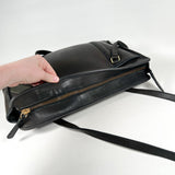Vintage 80s Coach USA 943-1807 Black Leather Zip Top Briefcase Shoulder Bag