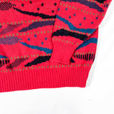 Vintage 90’s Bugle Boy Abstract Knit Sweater Red Multi