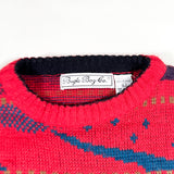 Vintage 90’s Bugle Boy Abstract Knit Sweater Red Multi