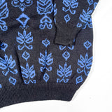 Vintage 80’s Andra Inc. Blue Floral Pattern Knit Sweater