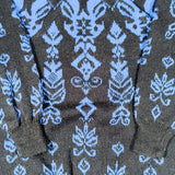 Vintage 80’s Andra Inc. Blue Floral Pattern Knit Sweater