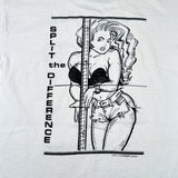 Vintage 90's Split the Difference Surveying Graphic T-Shirt White Made USA Shirt
