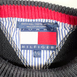 Vintage 90's Tommy Hilifiger All Cotton Heavy Black Crewneck Sweater