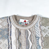 Vintage 90’s Florence Tricot Textured Coogi-style 3D Knit Sweater