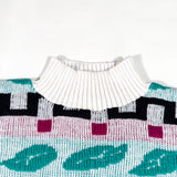 Vintage 80’s Teasers Abstract Geometric Knit Sweater