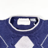 Vintage 90’s Charleston Bay Navy Argyle Knit Sweater