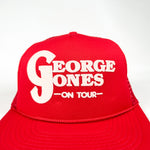 Vintage 80's George Jones "On Tour" Red Mesh Trucker Hat