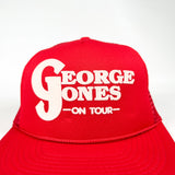 Vintage 80's George Jones "On Tour" Red Mesh Trucker Hat