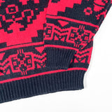 Vintage 80’s Charlyn Red & Black Nordic Knit Sweater