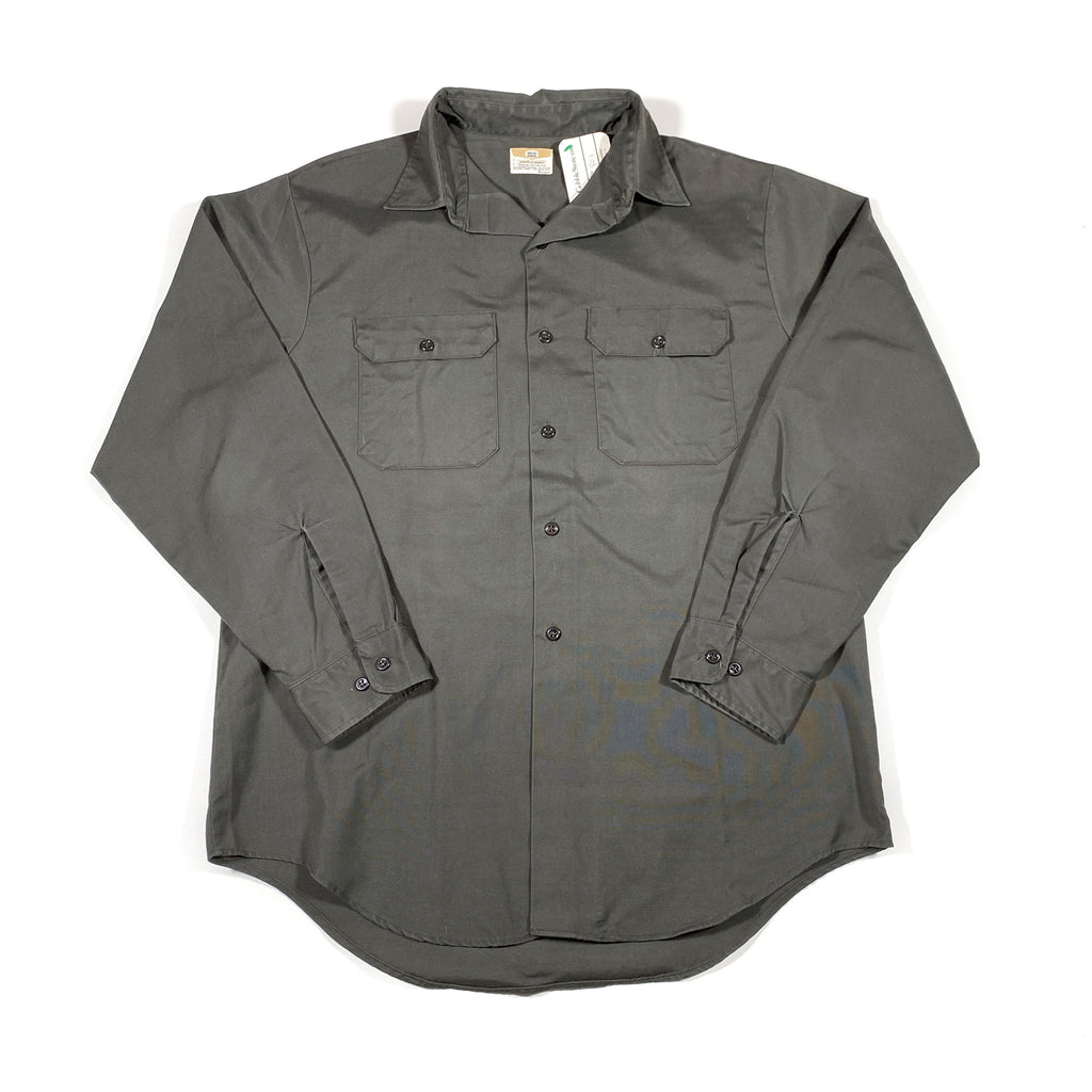 Carhartt Button Up Shirt Adult Extra Large XL Gray Patch Work Wear