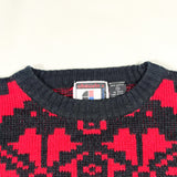Vintage 80’s Charlyn Red & Black Nordic Knit Sweater