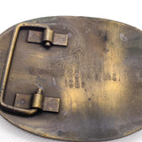 Vintage 1987 Marlboro Cowboy Longhorn Star Solid Brass Belt Buckle