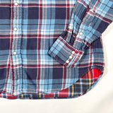 Vintage 90’s Polo Ralph Lauren Blue Plaid Snap Flannel Shirt