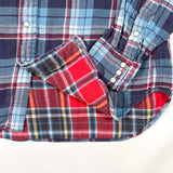 Vintage 90’s Polo Ralph Lauren Blue Plaid Snap Flannel Shirt