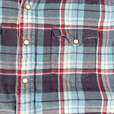Vintage 90’s Polo Ralph Lauren Blue Plaid Snap Flannel Shirt
