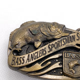Vintage Bass Anglers Sportsman Society B.A.S.S. Brass Belt Buckle