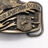 Vintage Bass Anglers Sportsman Society B.A.S.S. Brass Belt Buckle