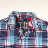 Vintage 90’s Polo Ralph Lauren Blue Plaid Snap Flannel Shirt