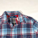 Vintage 90’s Polo Ralph Lauren Blue Plaid Snap Flannel Shirt