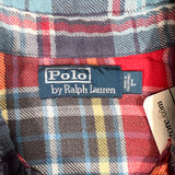 Vintage 90’s Polo Ralph Lauren Blue Plaid Snap Flannel Shirt