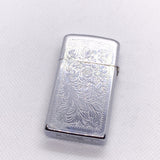 Vintage 1992 Zippo Slim Venetian Engraved Chrome Lighter