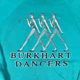 Vintage 80's Burkhart Dancers Teal Crewneck Sweatshirt