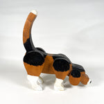 Vintage 80's Handmade Wooden Beagle Dog