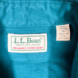Vintage 90’s L.L. Bean Teal Chamois Cloth Button-Up Shirt