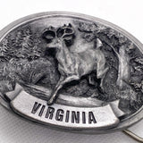 Vintage 1986 Virginia Whitetail Deer Hunting Belt Buckle