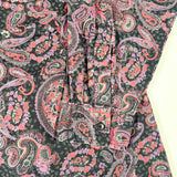 Vintage 90’s Shah Safari Black & Pink Paisley Button-Up Shirt