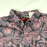 Vintage 90’s Shah Safari Black & Pink Paisley Button-Up Shirt
