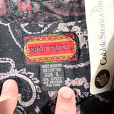 Vintage 90’s Shah Safari Black & Pink Paisley Button-Up Shirt