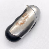 Vintage Y2K Silver Black Flip Top Disposable Lighter Case