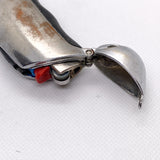 Vintage Y2K Silver Black Flip Top Disposable Lighter Case