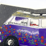 Vintage 1990 Grateful Dead Skeleton Bus Tribal Ink Sticker