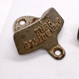 Vintage 70s Open Bottle Here Set of 2 Wall Mount Metal Bottle Openers