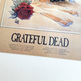 Vintage 1981 Grateful Dead Europe Tour Skull & Rose Art Postcard