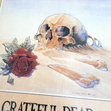 Vintage 1981 Grateful Dead Europe Tour Skull & Rose Art Postcard