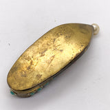 Vintage 70s Turkish Jeweled Brass Slipper Shoe Ashtray