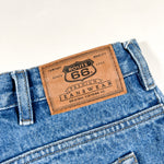 Vintage Y2K Route 66 Relaxed Fit Light Wash Denim Shorts