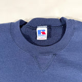 Vintage 90's Russell Athletic Navy Blue Plain Crewneck Sweatshirt