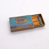 Vintage 50s Mid-Century Ohio Blue Tip Quality Wooden Matches Matchbox