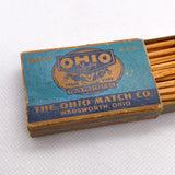Vintage 50s Mid-Century Ohio Blue Tip Quality Wooden Matches Matchbox