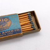Vintage 50s Mid-Century Ohio Blue Tip Quality Wooden Matches Matchbox