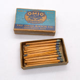 Vintage 50s Mid-Century Ohio Blue Tip Quality Wooden Matches Matchbox
